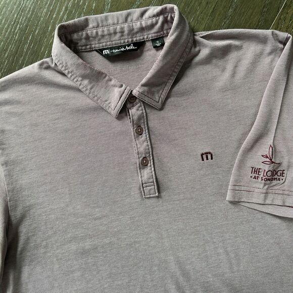 Travis Mathew Polo Shirt Men's XL Maroon Golf Performance - Picture 2 of 8